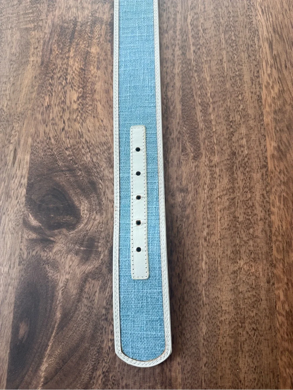 Anthropologie Blue & White Color-block Leather Belt